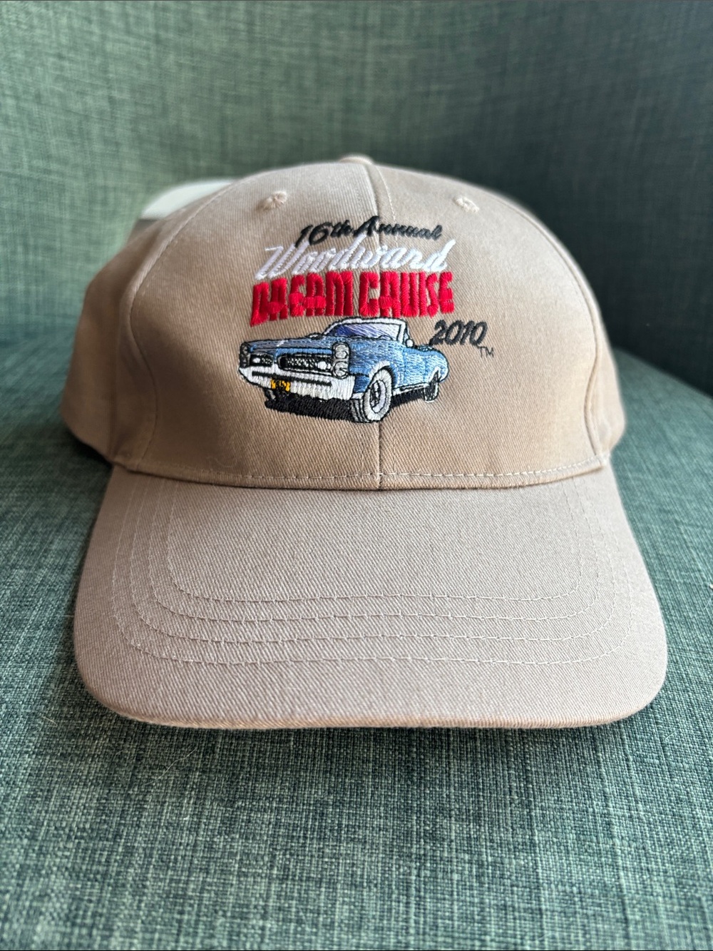 Vintage Woodward Dream Cruise Beige Embroidered Detroit Michigan Classic Car Hat